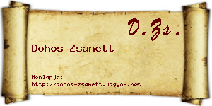Dohos Zsanett névjegykártya
